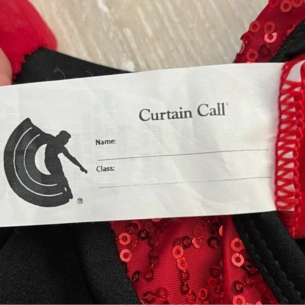 Curtain Call Red Sequin Tap Dance Dress Costume Size CME